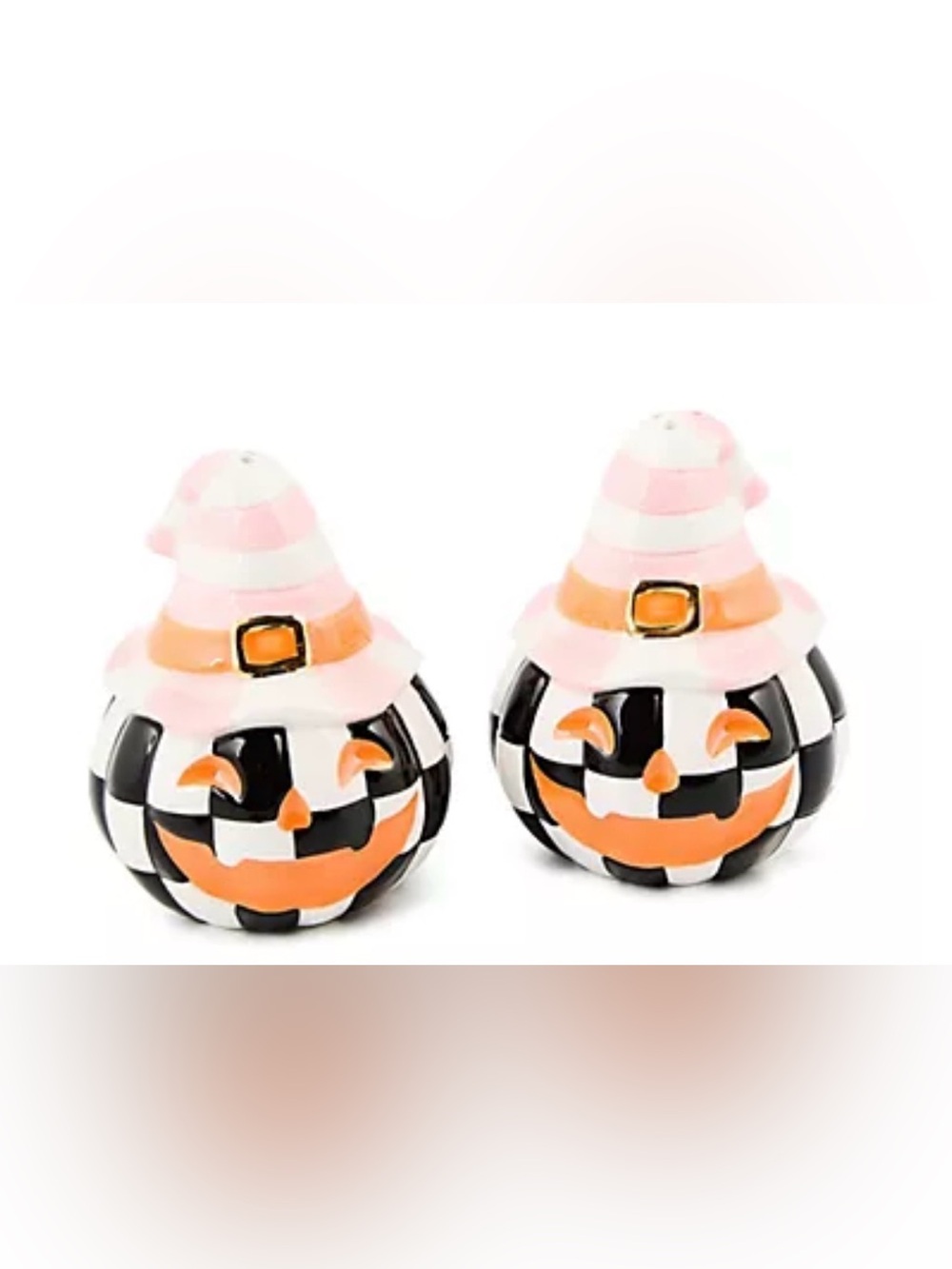 MacKenzie-Childs Halloween Happy Jack Salt & Pepper Shakers NIB